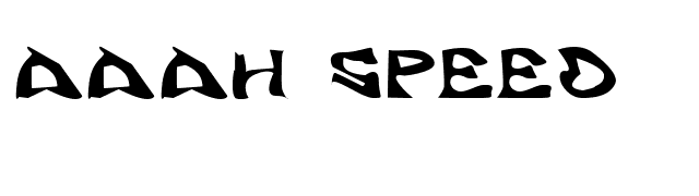 Aaah Speed font preview