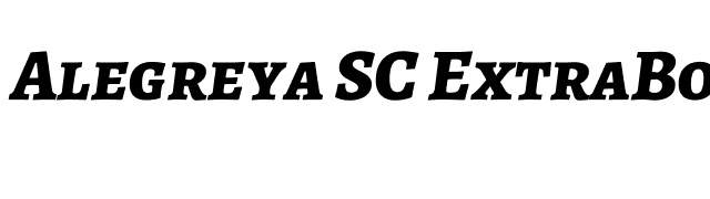 Alegreya SC ExtraBold Italic font preview