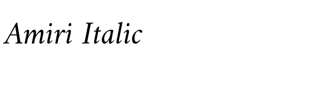 Amiri Italic font preview