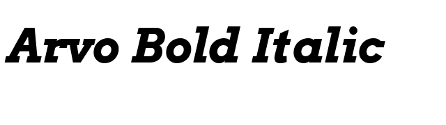 Arvo Bold Italic font preview