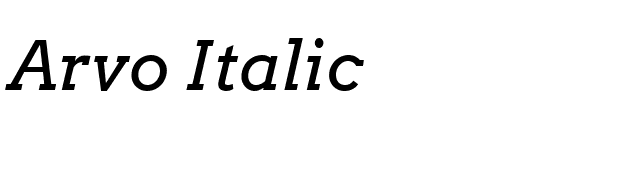 Arvo Italic font preview