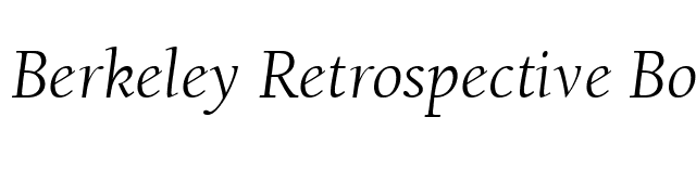 Berkeley Retrospective Book SSi Book Italic font preview