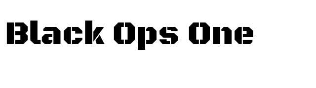 Black Ops One font preview