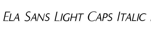 Ela Sans Light Caps Italic PDF font preview
