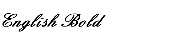 English Bold font preview