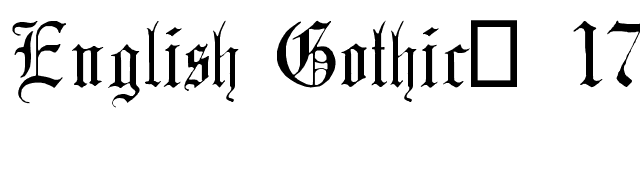 English Gothic, 17th c. font preview