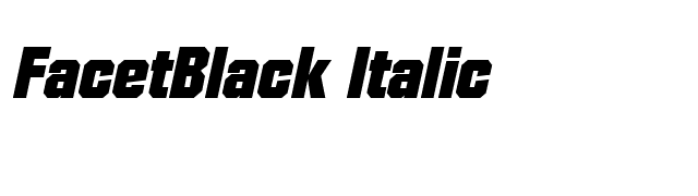 FacetBlack Italic font preview