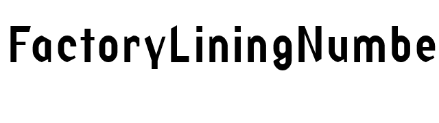 FactoryLiningNumbers font preview