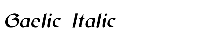 Gaelic Italic font preview