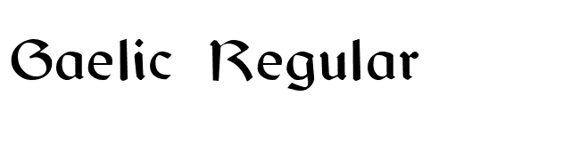 Gaelic Regular font preview