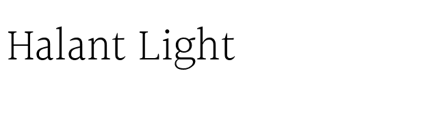 Halant Light font preview