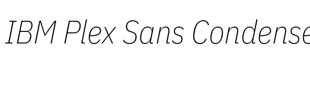 IBM Plex Sans Condensed ExtraLight Italic font preview
