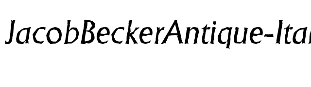 JacobBeckerAntique-Italic font preview