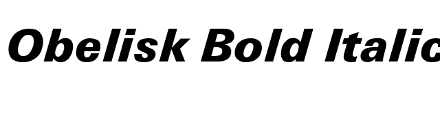 Obelisk Bold Italic font preview