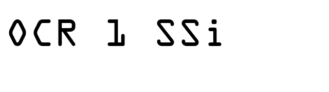 OCR 1 SSi font preview