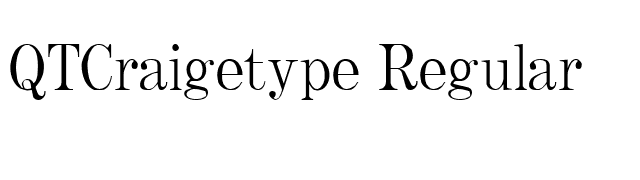 QTCraigetype Regular font preview