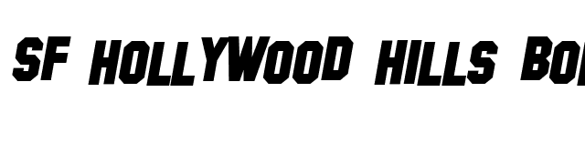 SF Hollywood Hills Bold Italic font preview