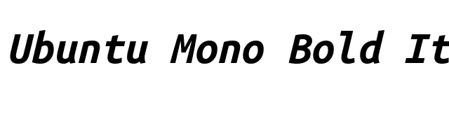 Ubuntu Mono Bold Italic font preview