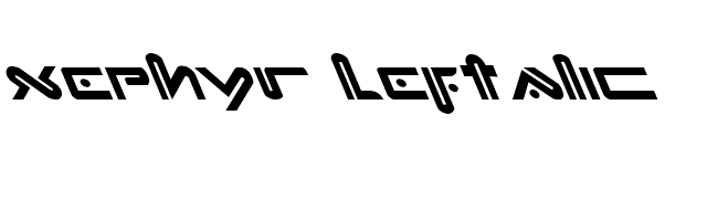 Xephyr Leftalic font preview