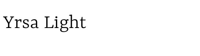 Yrsa Light font preview