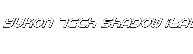 Yukon Tech Shadow Italic font preview