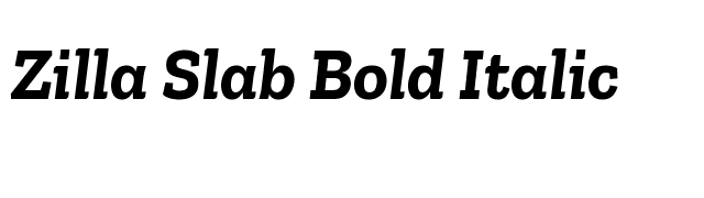 Zilla Slab Bold Italic font preview