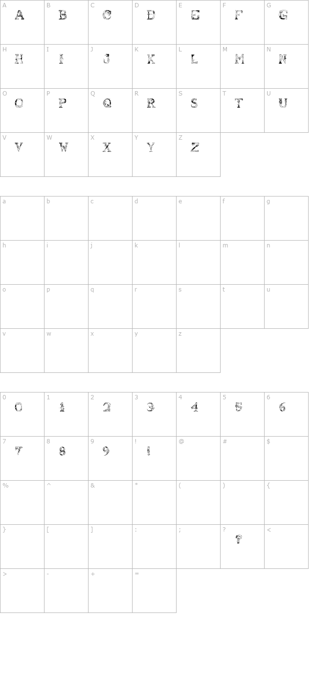 Abusive Pencil character map