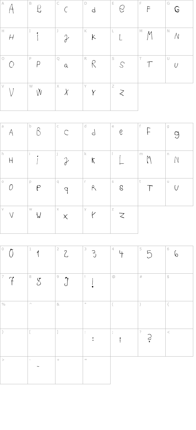 acki-preschool character map