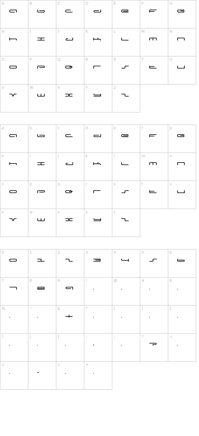 adams-font character map