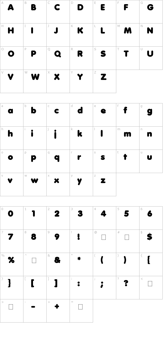 Adira Display SSi character map