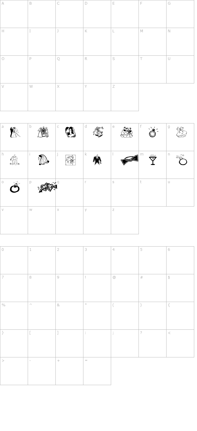 AEZ Wedding Dings character map