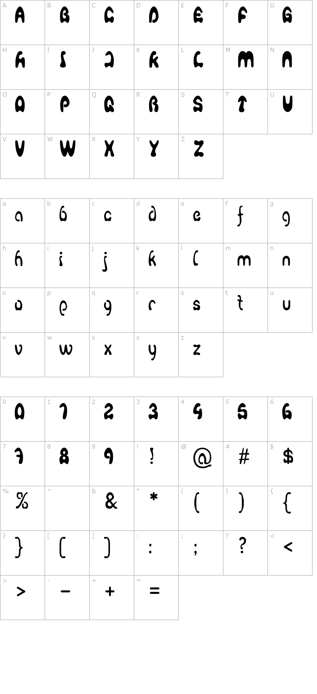 agafont character map