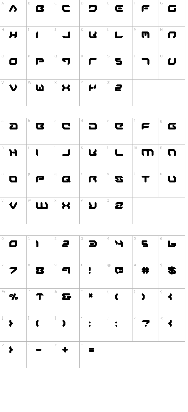 Airstrip One Bold character map