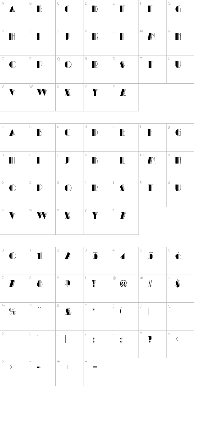 alex-otf character map