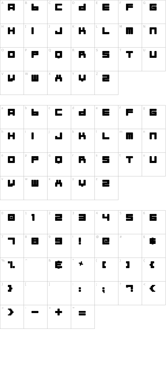 Almanaque Normal character map