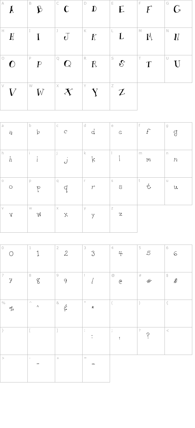 am-toon character map