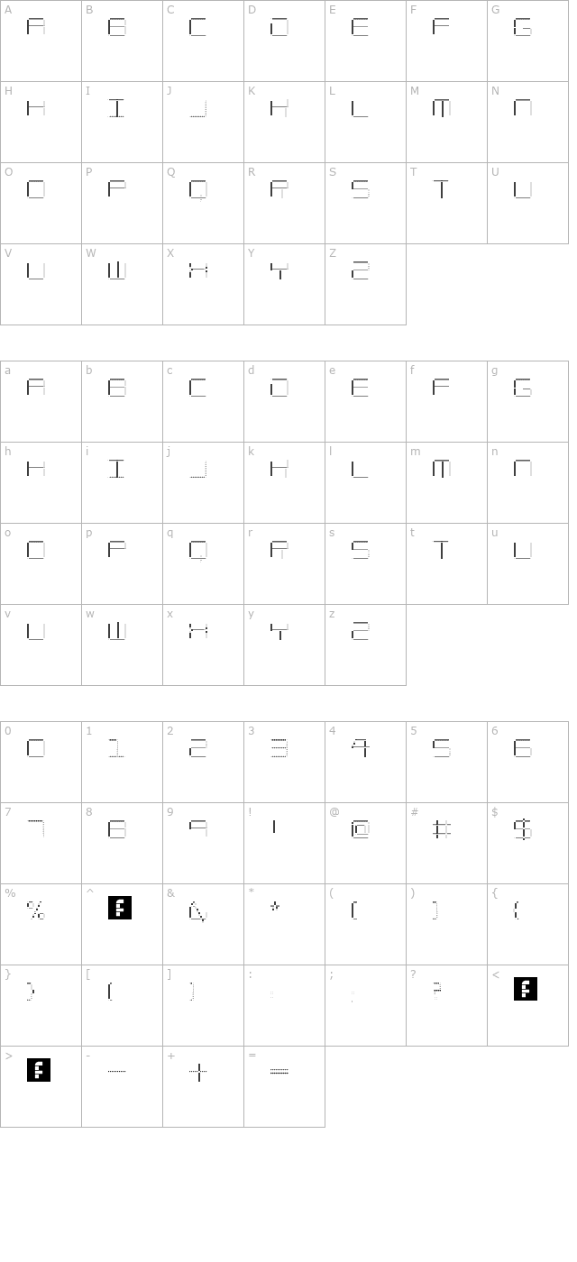 Amaya Technical Dots Regular character map