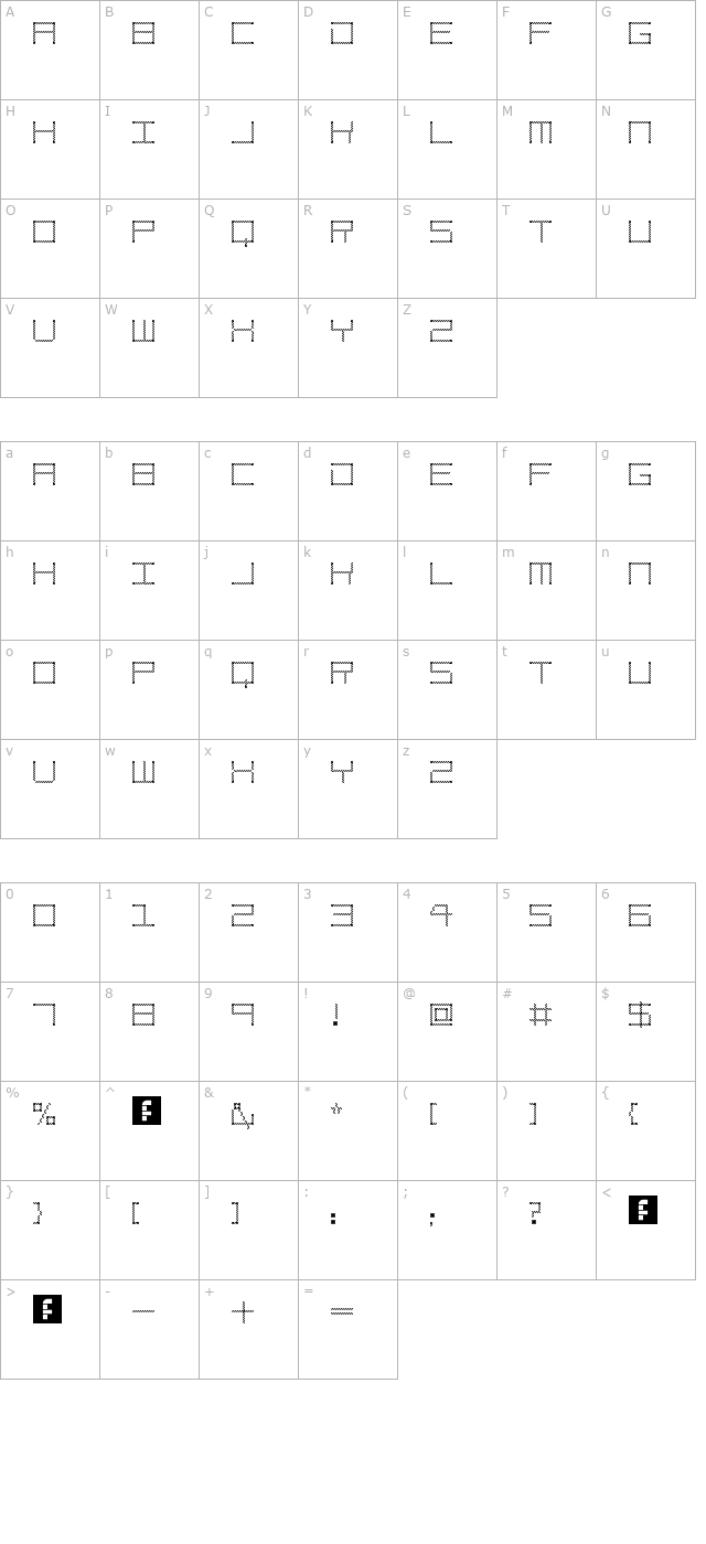 Amaya Technical Leaves Regular character map