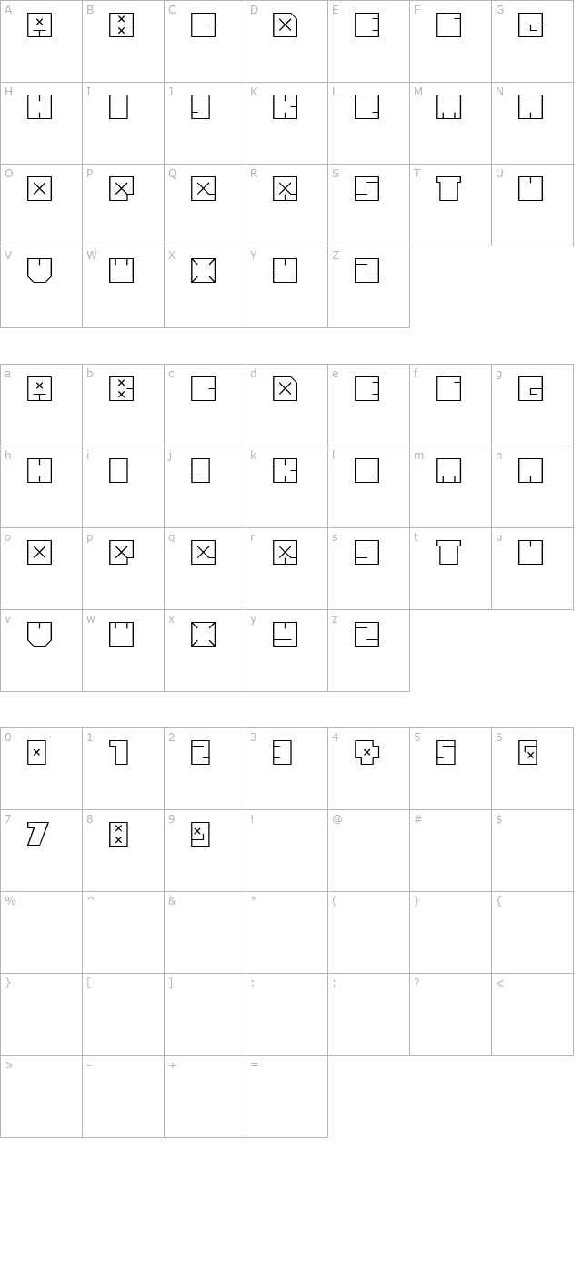 andre-bold character map