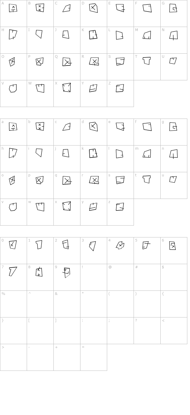 andre-gestauchtbold character map