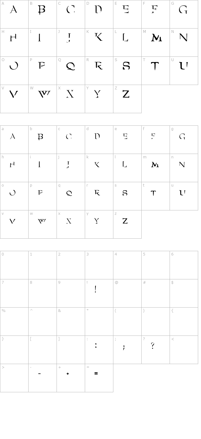 Angel by JuliaL character map