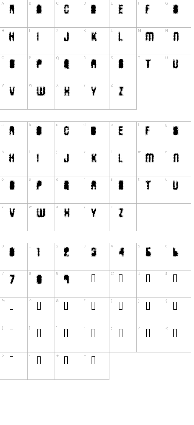 AntKiller character map