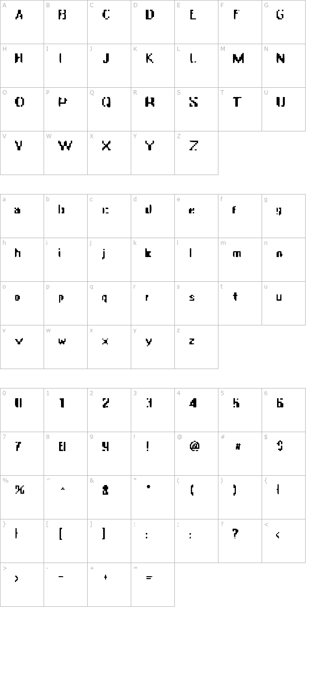 Apocalypse Fax character map