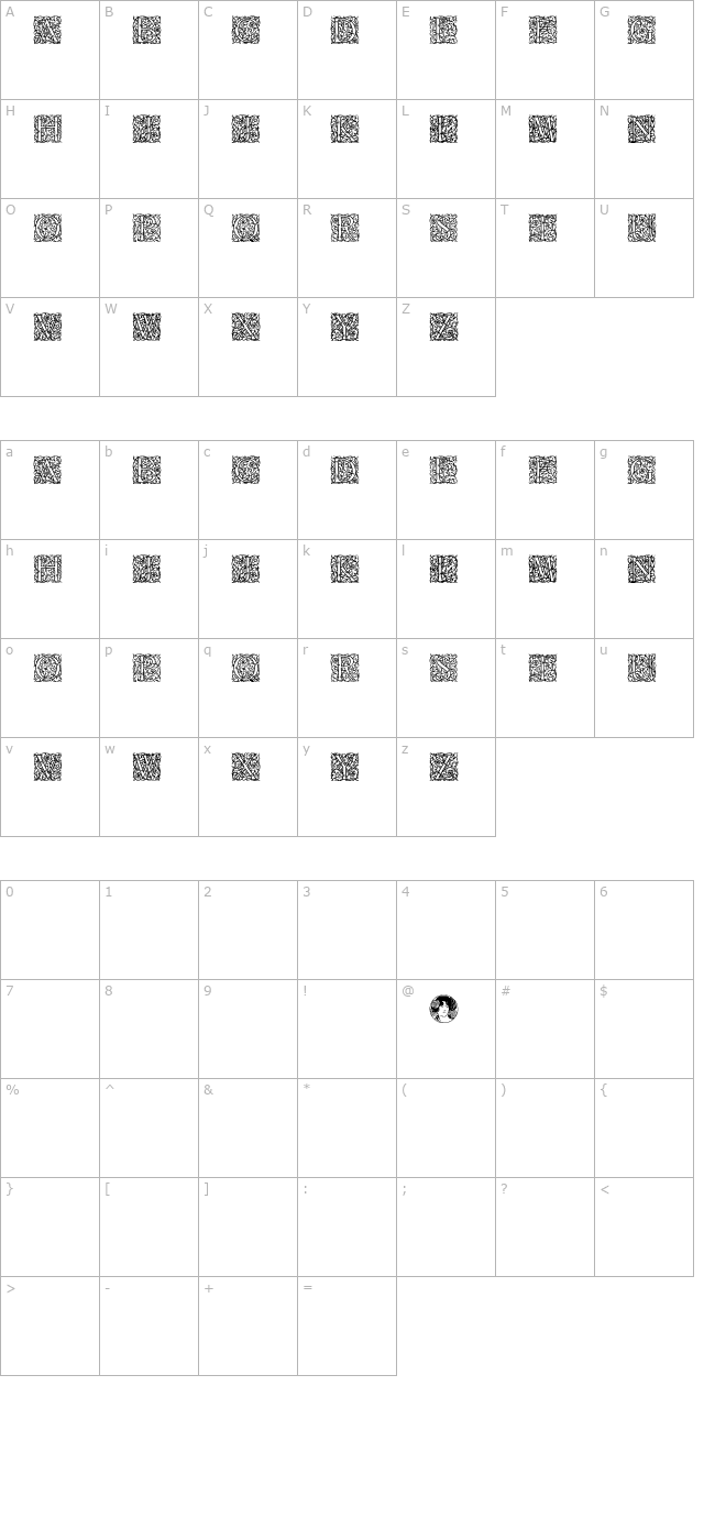 arabesque-initialen character map