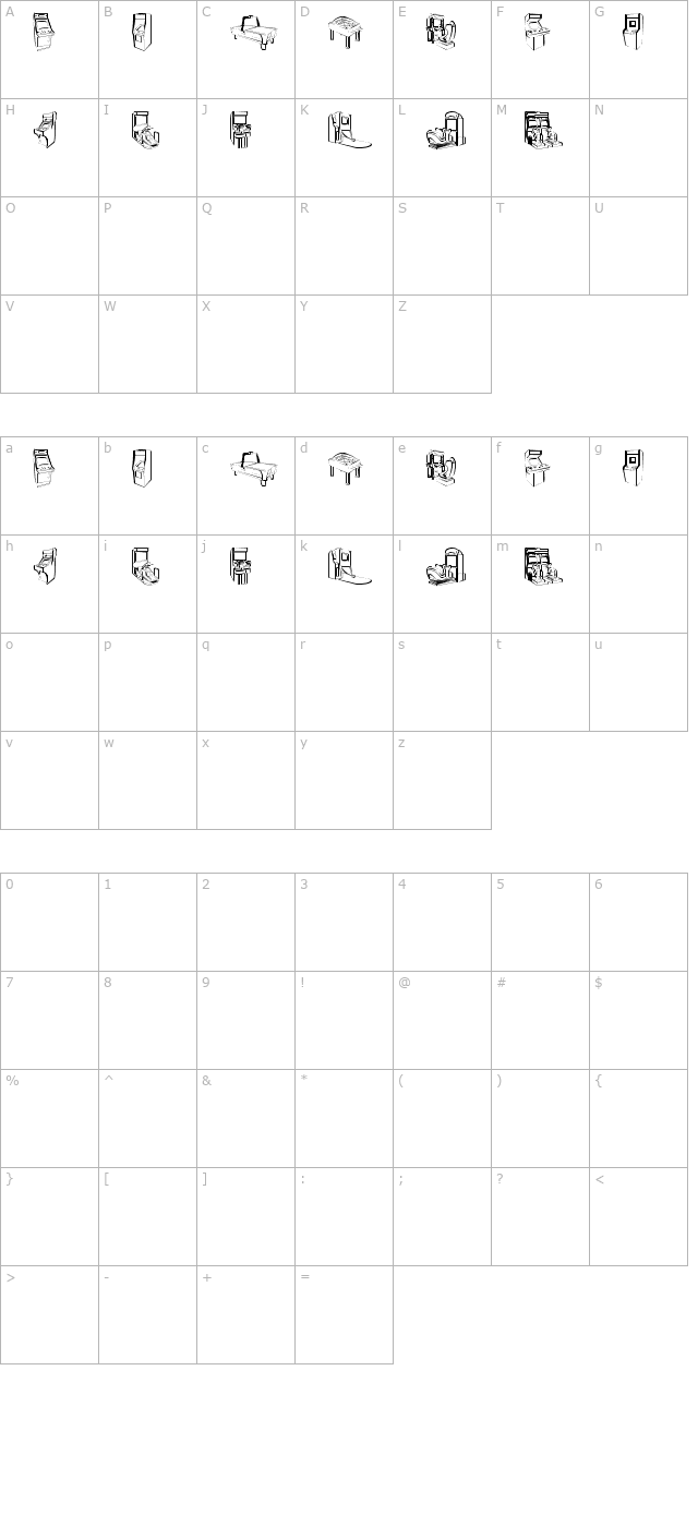 arcade-video-games character map