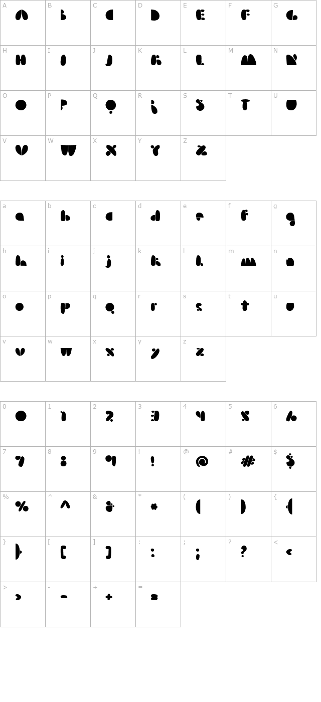 Arsenale Blue character map