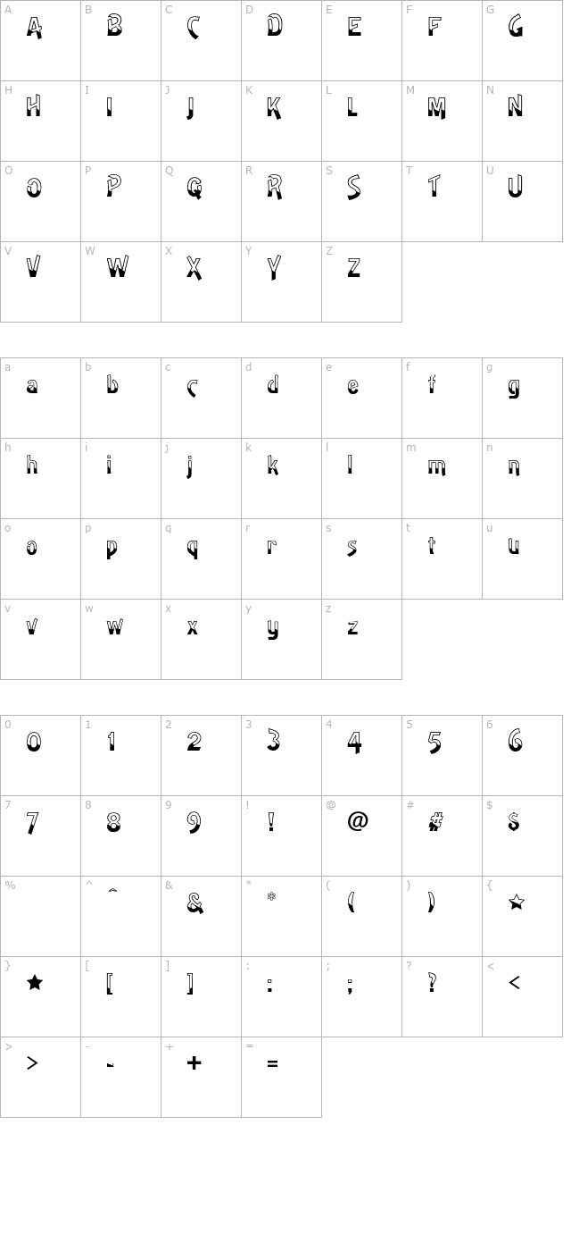 ArtSans-Regular OTF character map