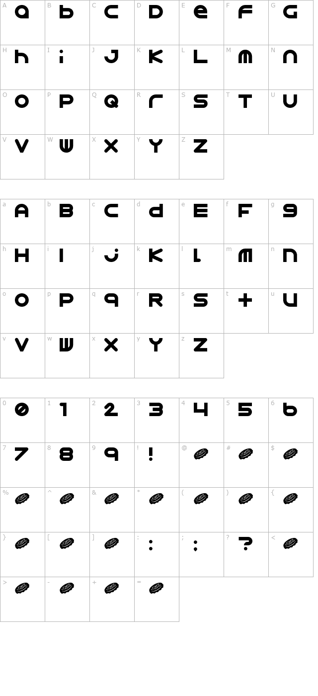 Astro 867 character map