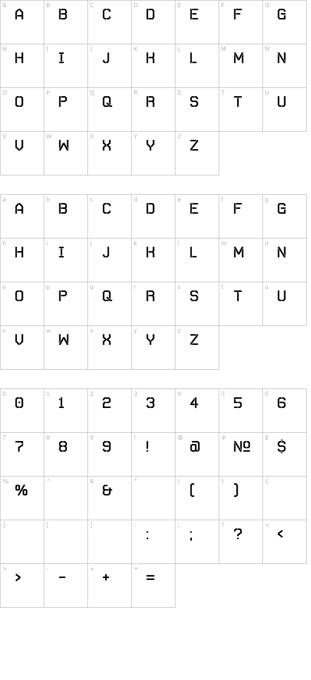 autobahn-stencil character map