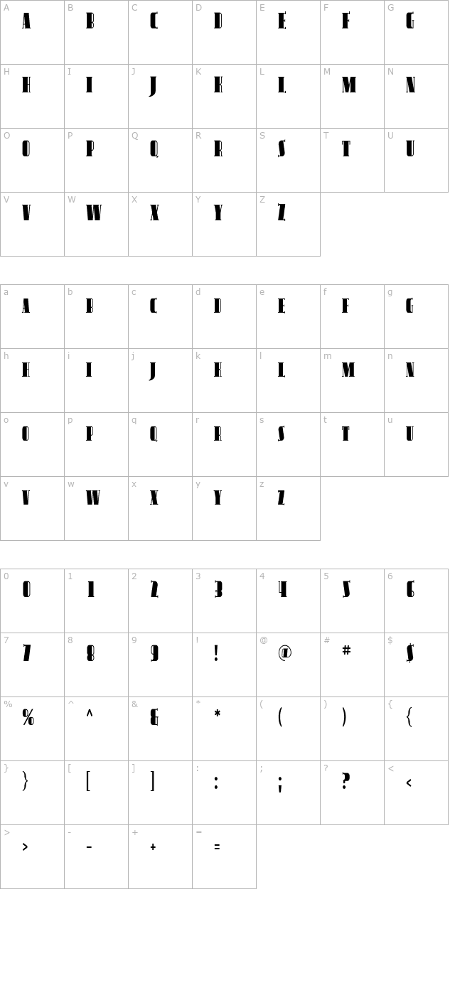 avondale-sc-cond character map